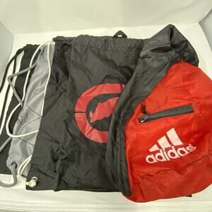 Under Amour Adidas Ecko Drawstring Backpack String Gym Bag Zip Pocket Pack Of 5